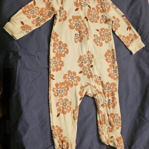 Carter's White With Maive Floral Kids One Piece Footie, 6mo